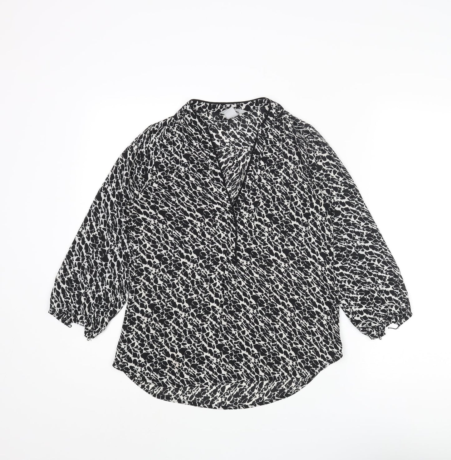 Womens UK Size 4 H&M Black Basic Blouse