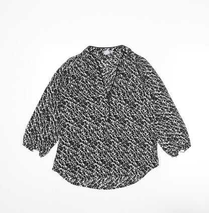 Womens UK Size 4 H&M Black Basic Blouse