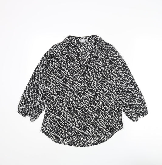 Womens UK Size 4 H&M Black Basic Blouse