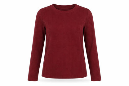 Marks and Spencer Womens Red Polyester Basic Blouse Size 8 Round Neck - Ribbed