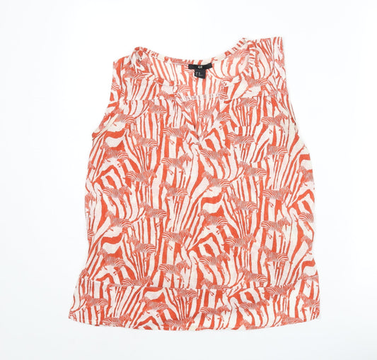 Womens UK Size XS H&M Orange Basic Blouse