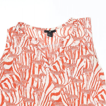 Womens UK Size XS H&M Orange Basic Blouse