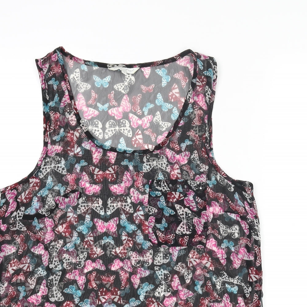 Womens UK Size 10 New Look Multicoloured Basic Blouse