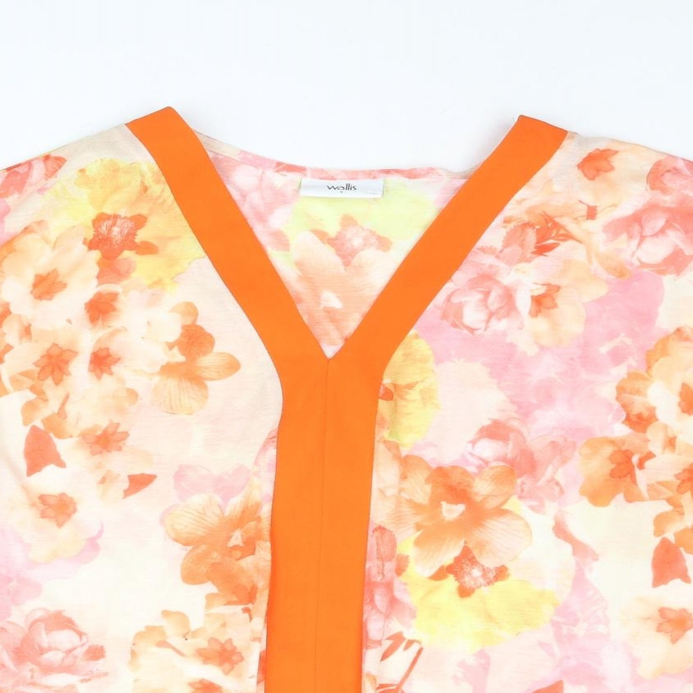 Womens UK Size S Wallis Orange Basic Blouse