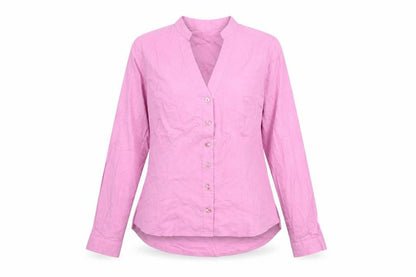 Sticky Fingers Womens Pink Polyester Basic Button-Up Size 10 V-Neck