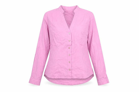 Sticky Fingers Womens Pink Polyester Basic Button-Up Size 10 V-Neck
