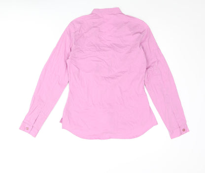 Sticky Fingers Womens Pink Polyester Basic Button-Up Size 10 V-Neck