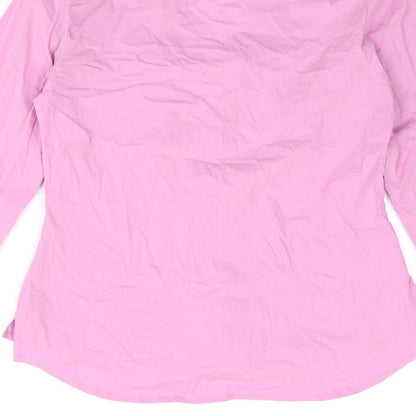 Sticky Fingers Womens Pink Polyester Basic Button-Up Size 10 V-Neck