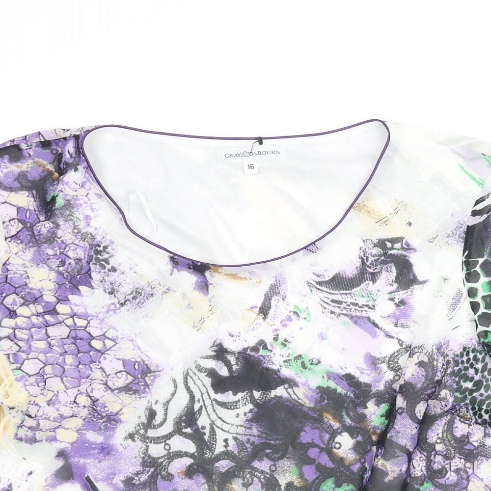 Womens UK Size 16 Gray & Osbourn Multicoloured Basic Blouse