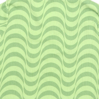Womens UK Size S Wednesday's Girl Green Cropped T-Shirt