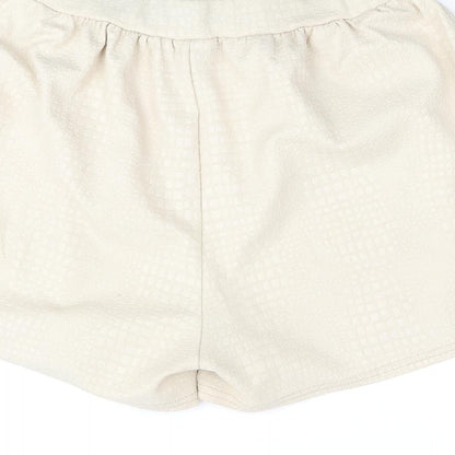 PRETTYLITTLETHING Womens Beige Polyester Basic Shorts Size 10 Regular Pull On - Textured