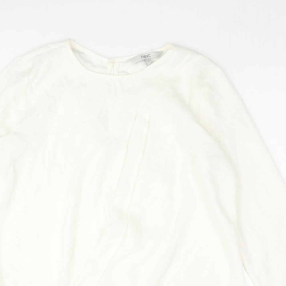 Womens UK Size 6 NEXT Ivory Basic Blouse