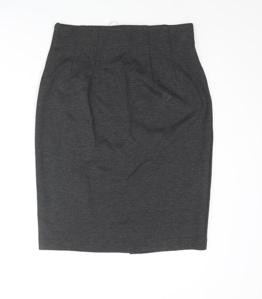 Marks and Spencer Womens Grey Viscose Straight & Pencil Skirt Size 10