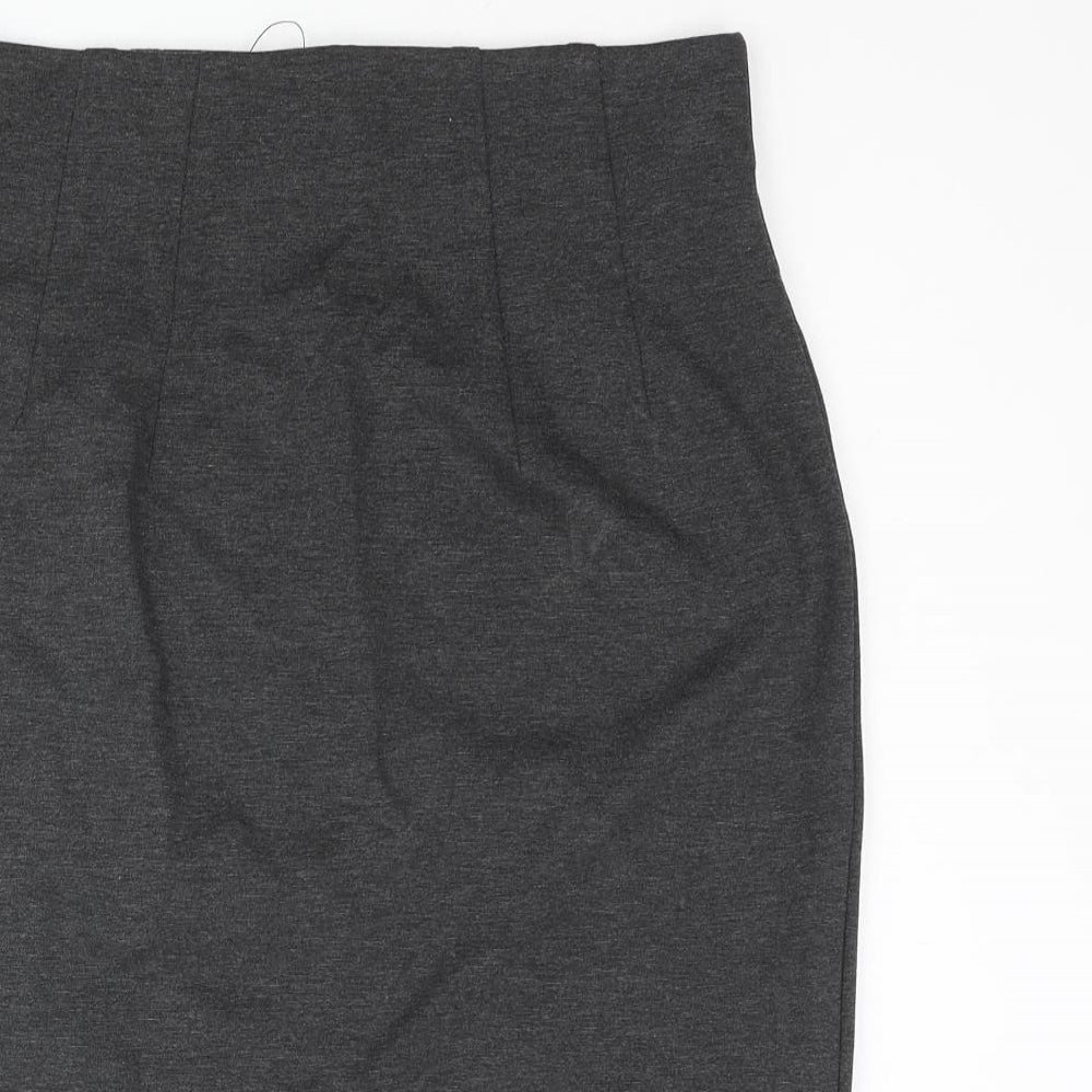 Marks and Spencer Womens Grey Viscose Straight & Pencil Skirt Size 10