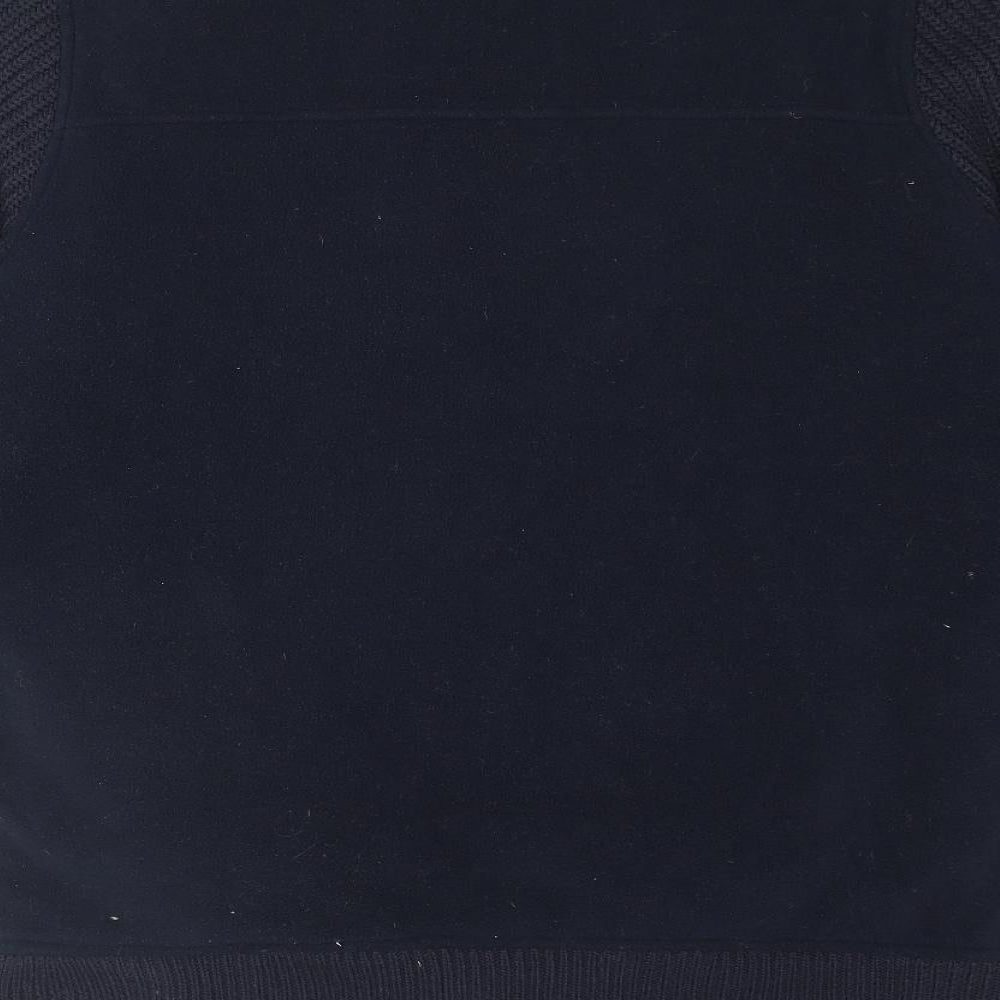 EWM Mens Blue Mock Neck Polyester Full Zip Jumper Size S Long Sleeve