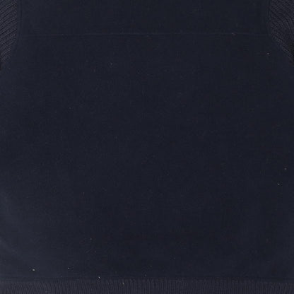 EWM Mens Blue Mock Neck Polyester Full Zip Jumper Size S Long Sleeve