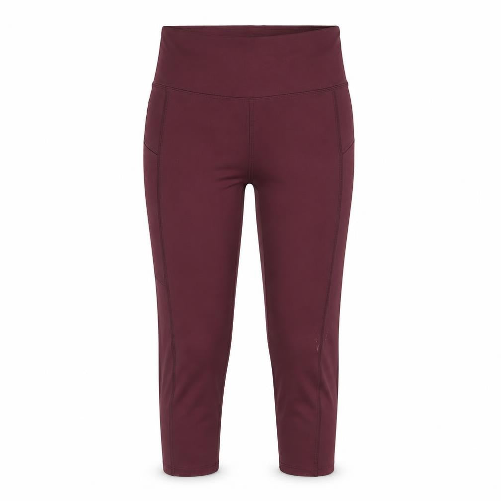 Goodmove Womens Red Polyester Cropped Leggings Size 6 L20 in Regular Pullover - Logo