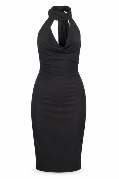 Missguided Womens Black Polyester Bodycon Size 6 Mock Neck Zip