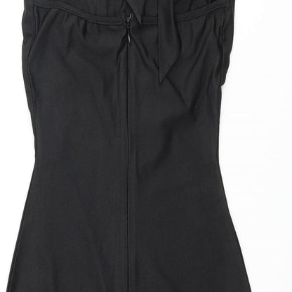 Missguided Womens Black Polyester Bodycon Size 6 Mock Neck Zip