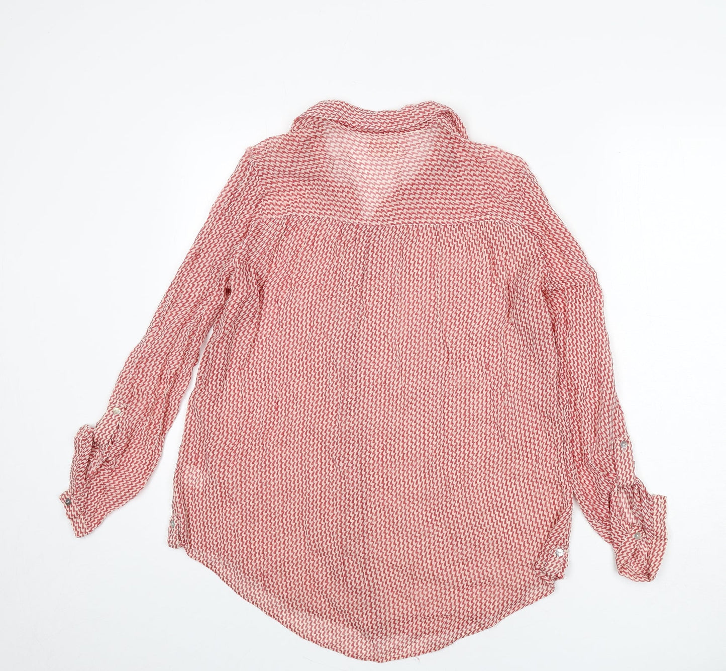 Womens UK Size 12 Linea Red Basic Button-Up