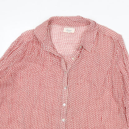 Womens UK Size 12 Linea Red Basic Button-Up