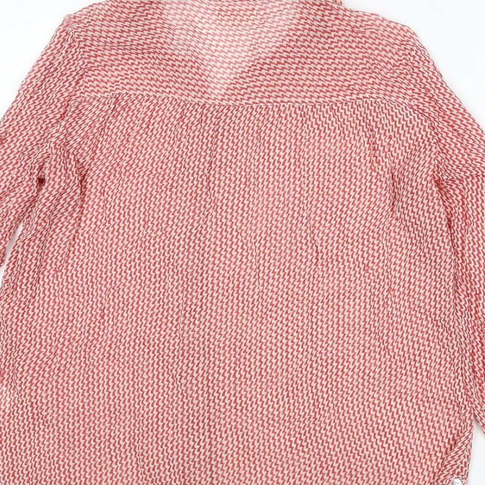 Womens UK Size 12 Linea Red Basic Button-Up