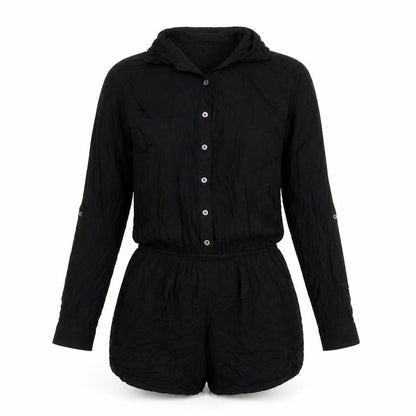 Womens UK Size S FOREVER 21 One-Piece Black Romper