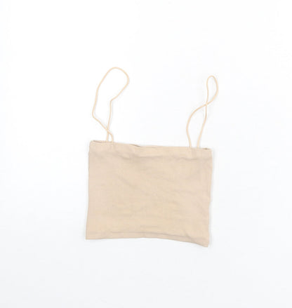 Womens UK Size S Zara Beige Camisole Tank