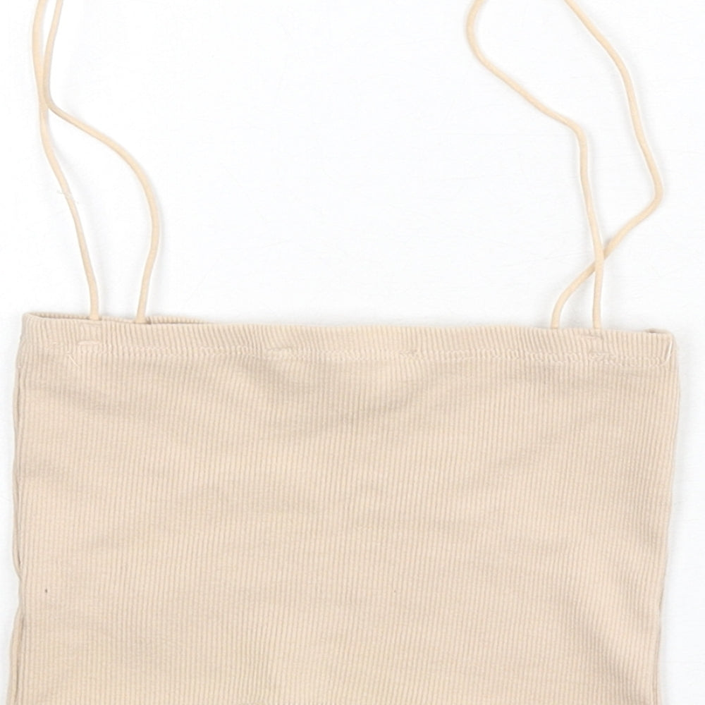 Womens UK Size S Zara Beige Camisole Tank