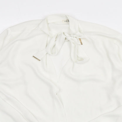 Womens UK Size 8 River Island White Basic Blouse