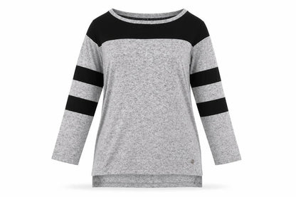 L.o.v Womens Grey Polyester Basic T-Shirt Size S Round Neck - Mesh Panels