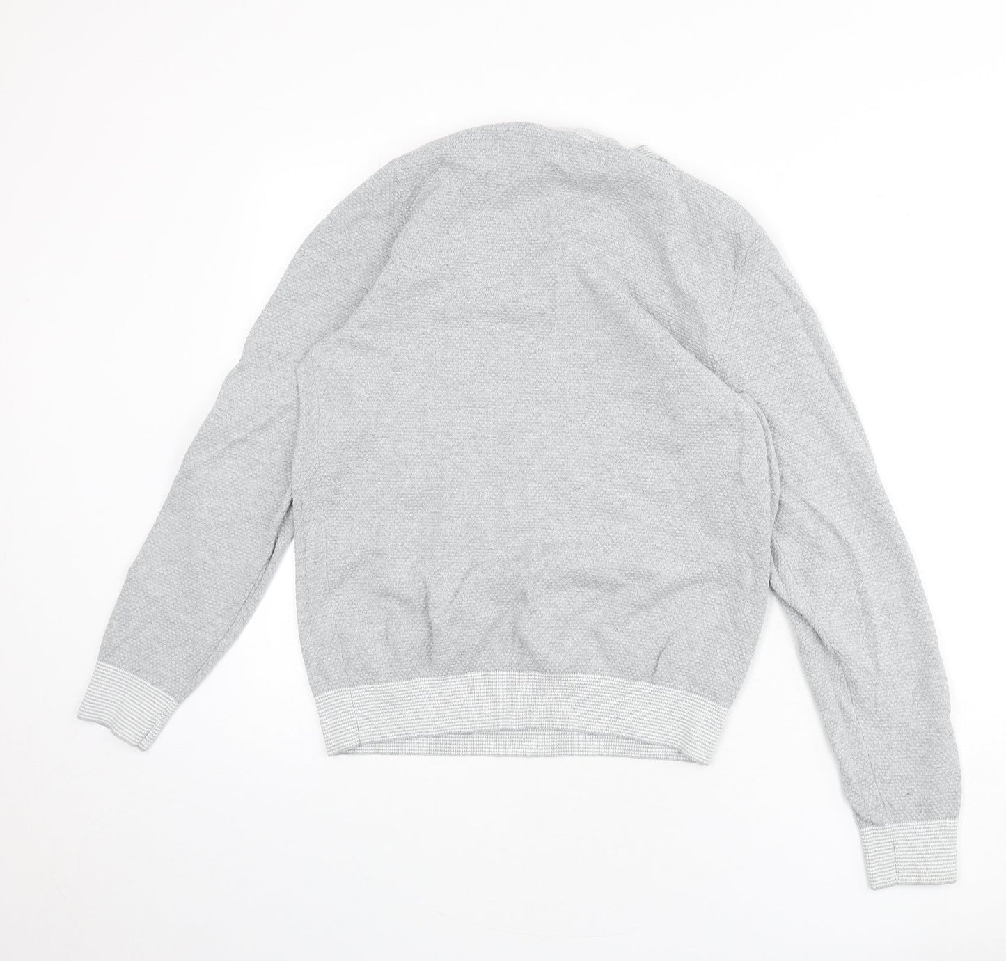 Marks and Spencer Mens Grey Round Neck Acrylic Pullover Jumper Size M Long Sleeve