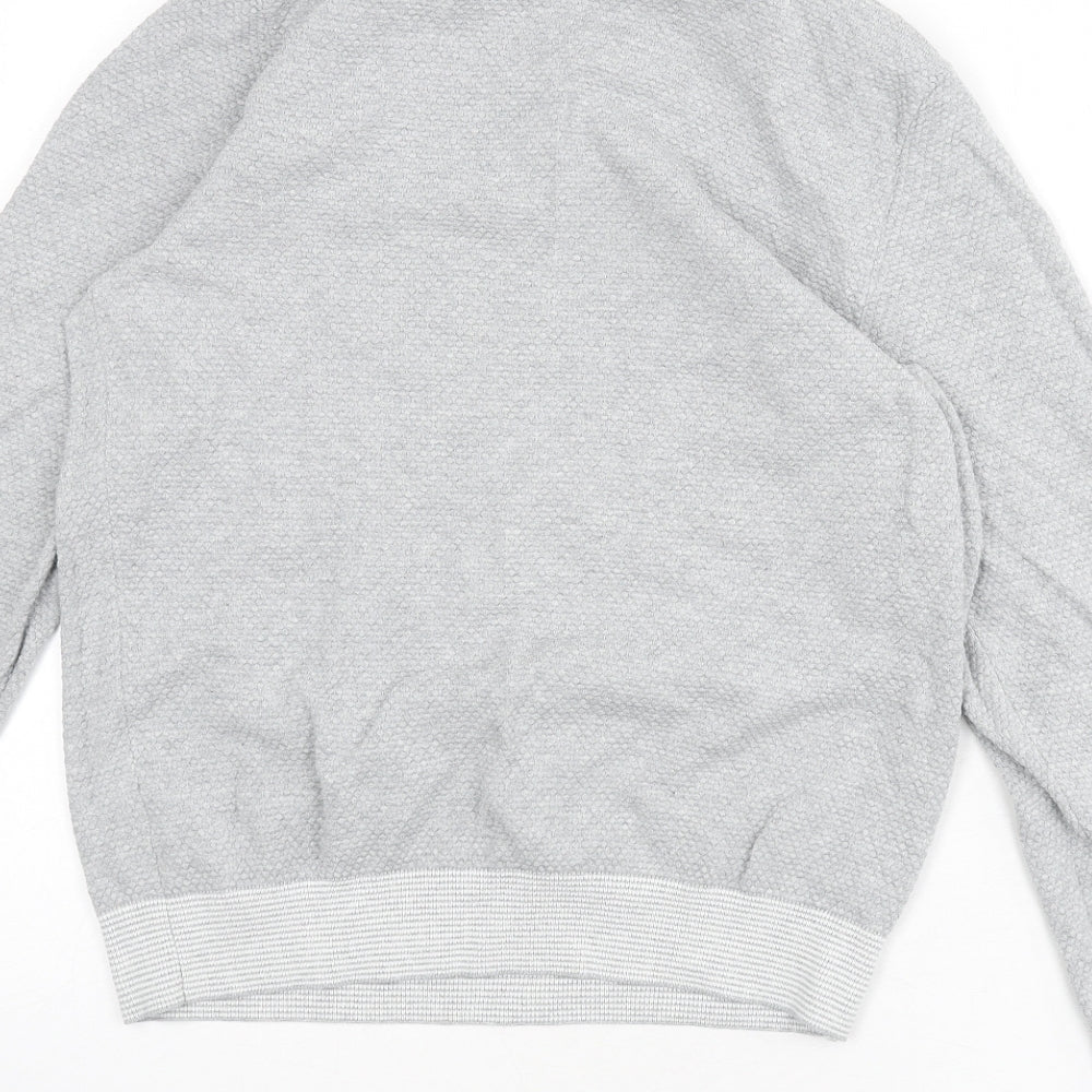 Marks and Spencer Mens Grey Round Neck Acrylic Pullover Jumper Size M Long Sleeve