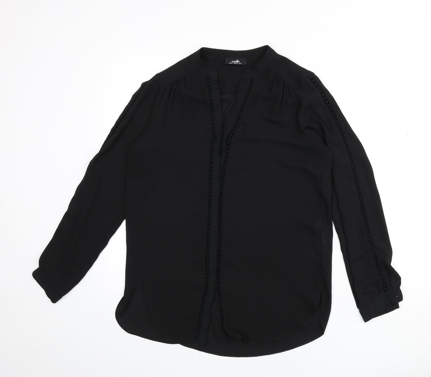 Womens UK Size 10 Wallis Black Basic Button-Up