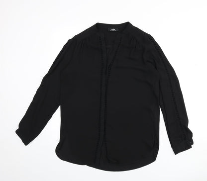 Womens UK Size 10 Wallis Black Basic Button-Up