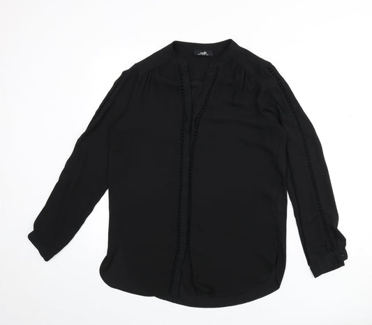 Womens UK Size 10 Wallis Black Basic Button-Up