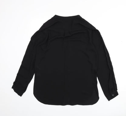 Womens UK Size 10 Wallis Black Basic Button-Up