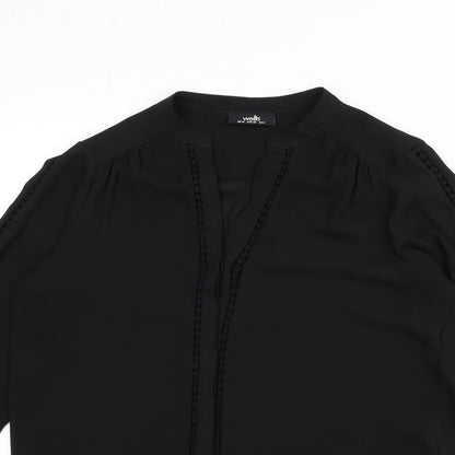 Womens UK Size 10 Wallis Black Basic Button-Up