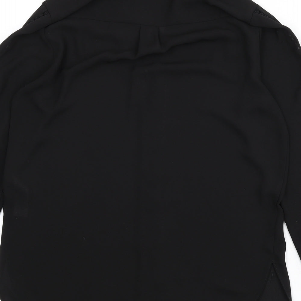 Womens UK Size 10 Wallis Black Basic Button-Up