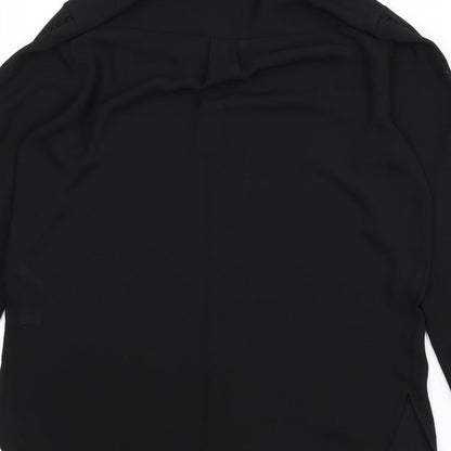 Womens UK Size 10 Wallis Black Basic Button-Up