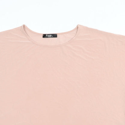 Nicole Collection Womens Pink Polyester Basic T-Shirt Size L Round Neck