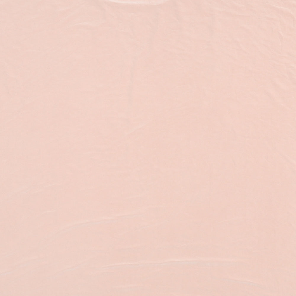 Nicole Collection Womens Pink Polyester Basic T-Shirt Size L Round Neck