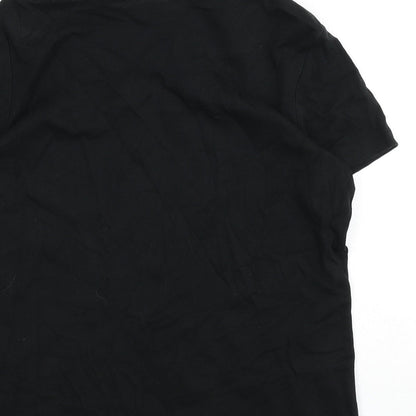 Bonmarché Womens Black 100% Cotton Basic T-Shirt Size M Scoop Neck