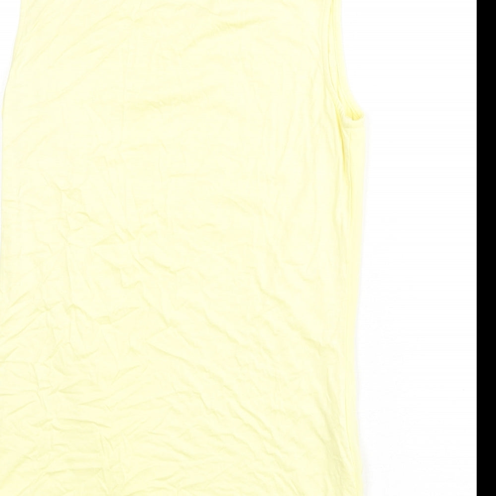 Womens UK Size 10 CC Yellow Basic Tank