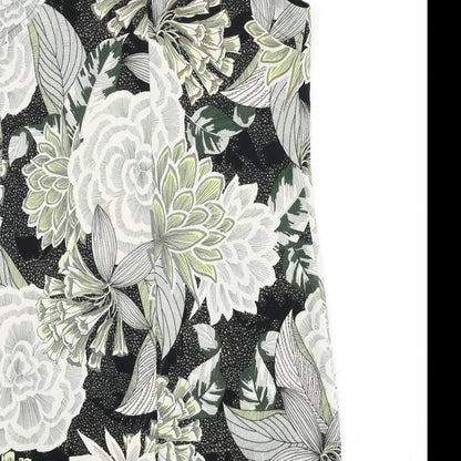 Dorothy Perkins Womens Multicoloured Floral Polyester Sheath Size 10 Round Neck Button - Leopard Print