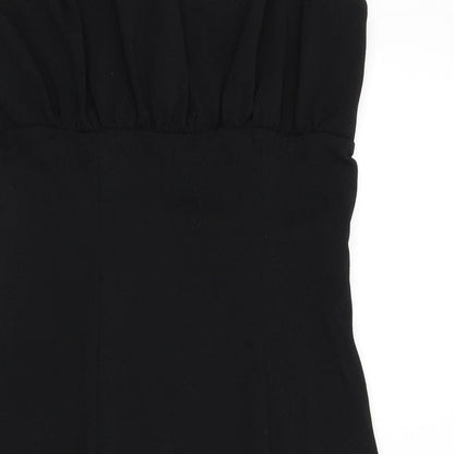 Divided by H&M Womens Black Polyester Bodycon Size L Square Neck Pullover - Slit