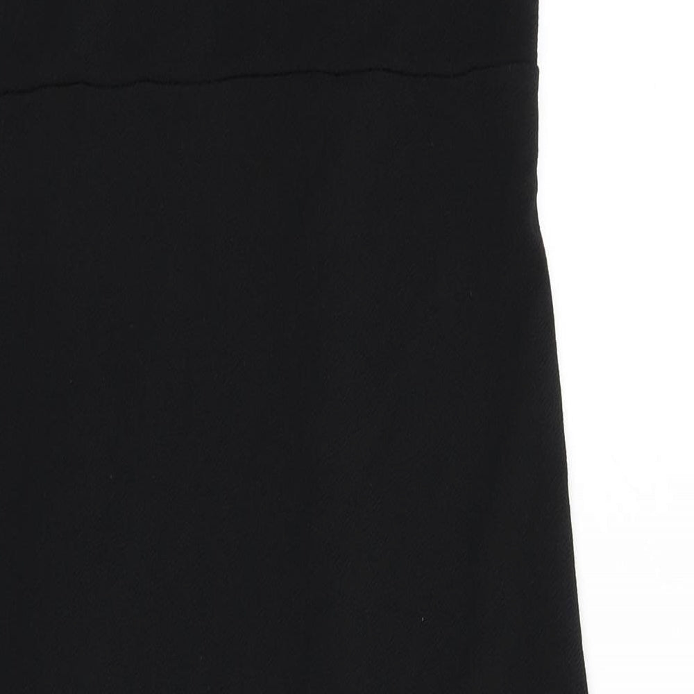 Divided by H&M Womens Black Polyester Bodycon Size L Square Neck Pullover - Slit