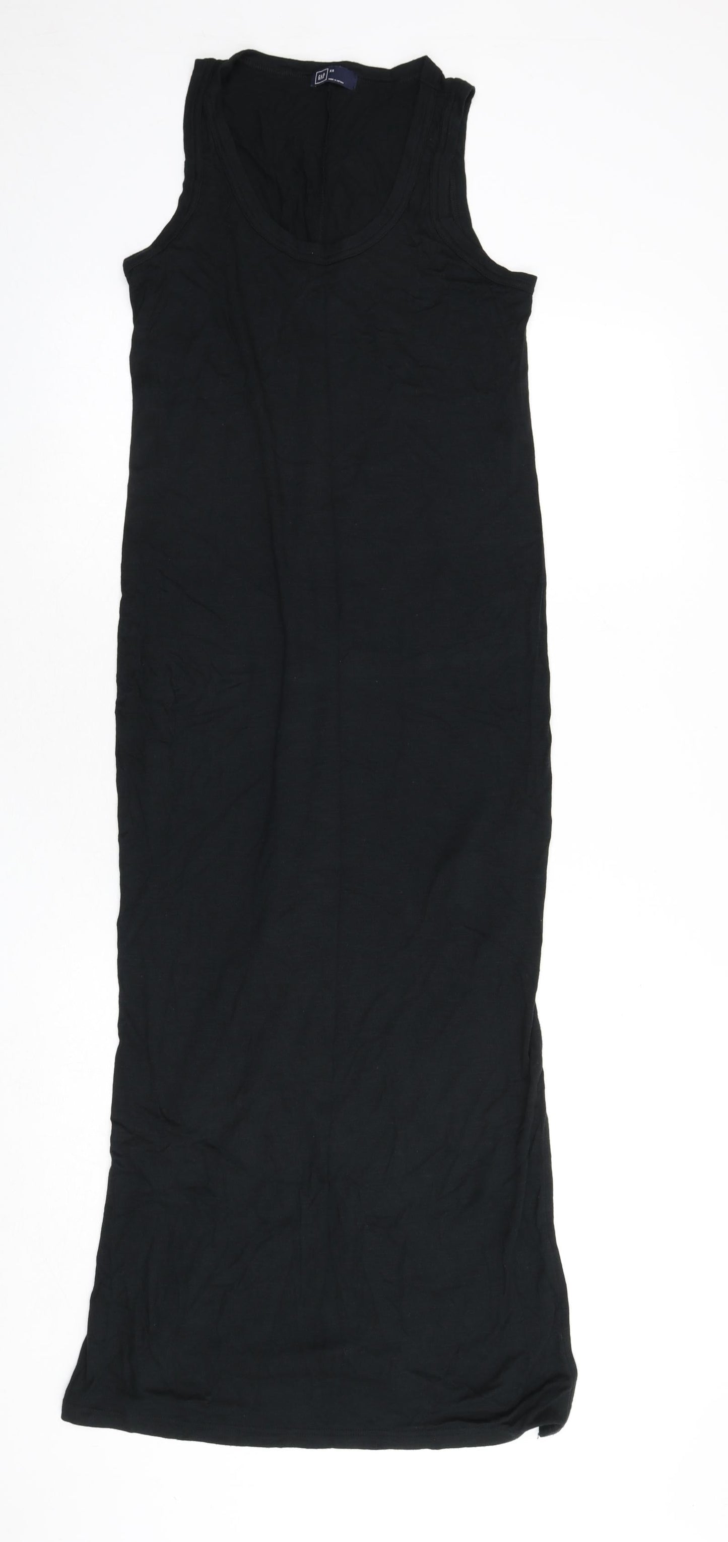 Gap Womens Black Viscose Maxi Size XS Scoop Neck Pullover - Slit