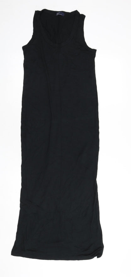 Gap Womens Black Viscose Maxi Size XS Scoop Neck Pullover - Slit