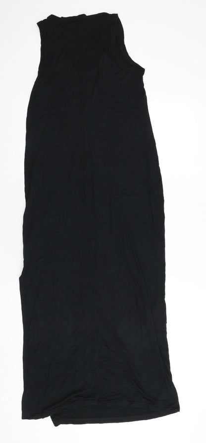 Gap Womens Black Viscose Maxi Size XS Scoop Neck Pullover - Slit